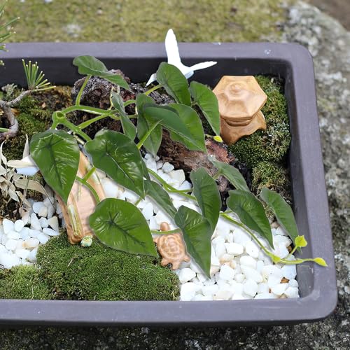PRETYZOOM Reptile Tank Hanging Fake Plants for Terrarium with Suction Cup, Turtle Habitat Decorations, Lizard Tank Artificial Vine Leaves for Amphibians and Reptiles
