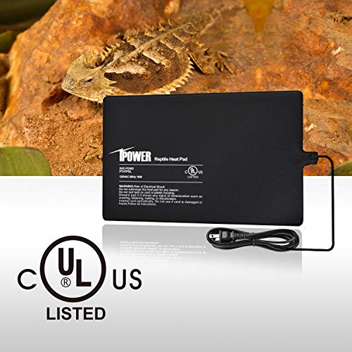iPower 8 by 12-Inch 16W Reptile Heat Mat, LCD Digital Aquarium Thermometer, Under Tank Warmer Terrarium Heat Pad for Turtles Lizards Frogs and Other Small Animals, Multi Sizes - size: 8" x 12", style: Heat Pad + Thermometer
