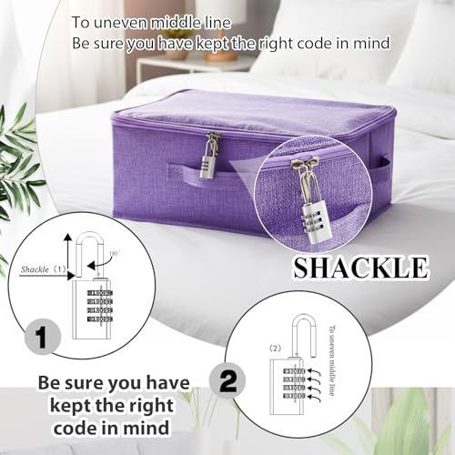 Briwooody Discreet Lockable Toy Bag,Purple,15 X 10 X 6.3 In - color: Purple, size: 15 x 10 x 6.3 Inch