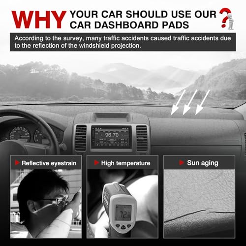 Autorder Gray Dashboard Cover Mat for Nissan Frontier 2007-2021 / Suzuki Equator 2009-2012 Accessories Dash Cover Upgrade Polyester Dash Mat Sunshade Glare UV Rays Protector - size: Gray 07-21 Nissan Frontier