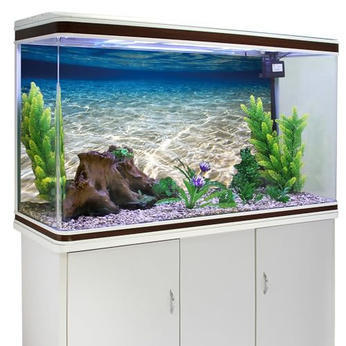 AWERT 30x18 inches Ocean Floor Aquarium Background Underwater Fish Tank Background Undersea Theme Aquarium Background - size: 30x18in/75x45cm