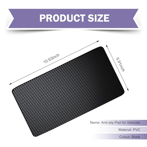 Car Dashboard Anti-Slip Mat, 10.6" x 5.9" Multifunctional Magic Sticky Adhesive Pad, Universal Non Slip Car Dash Grip Pad for Phones, Coins, Keys, Sunglasses, Electronic