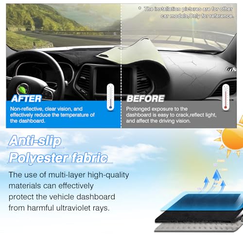 Cartist Black Dash Cover for 2012-2015 Honda Civic Dashboard Cover Mat - size: Honda Civic 2012-2015