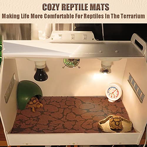 Tfwadmx Reptile Carpet Sand Mat for Bearded Dragon Terrarium Substrate Liner Brown Reversible Lizard Bedding Mats for Cage Leopard Gecko Tortoise Turtle Snake Chameleon with Tweezer 20"x 39"(1 Pcs) - size: L:19.7"x39.3"(1Pcs)