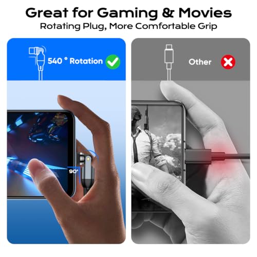 540° Rotating USB C to 3.5mm AUX Cable for Car 3.3FT, Type C to Audio Cable