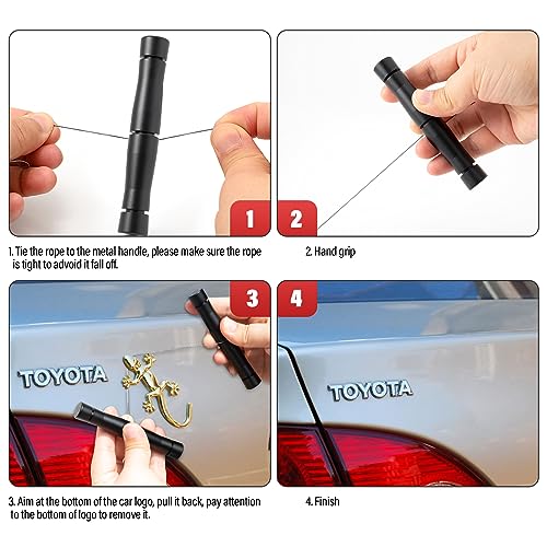 Gomake Emblem Removal Tool Vinyl Wraps Car Surface Logo PlateLine Remover Tool for Car Wrapping Film Installation with 3PCS Replacement PE Cables-Red - color: Black