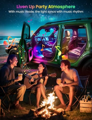 72 LED USB Interior Strip Lights, RGB-IC 4-Line Car Ambient Lighting Kit - color: APP RGBIC 72 Lights