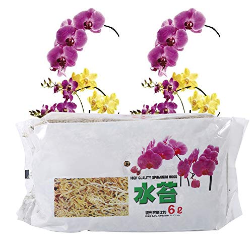 Long Fiber Sphagnum Moss, 6L Sphagnum Moss Potting Mix Soil for Carnivorous Plant, Phalaenopsis Orchid, Sarracenia, Fly Traps, Reptiles
