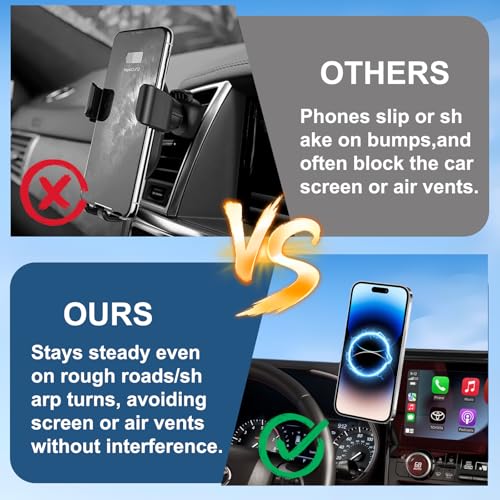 Magnet Phone Holder Compatible with Toyota Highlander 2020-2022 12.3-inch Screen Fixed Clip, Phone Mount Hands-Free 360° Rotation Automobile Cradles Not Affect Vent - size: 2020-2022 Toyota Highlander