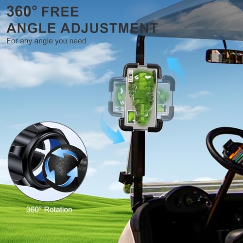iLSKW Magnetic Golf Cart Phone Holder for EZGO Club Car Yamaha, Anti-Shake