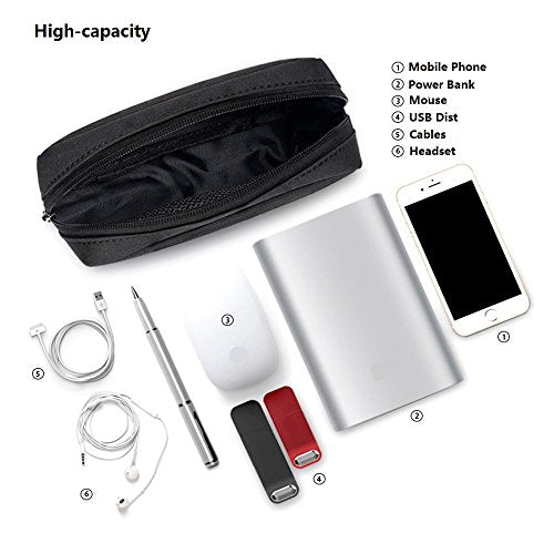 Universal Electronics/Accessories Soft Carrying Case Bag, Durable & Light-weight,Suitable for Out-going, Business, Travel and Cosmetics Kit (Small+Big-Black) - color: Small+Big-Black
