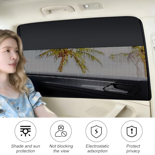Car Window Shades, 2PCS Block Light Magnetic Vehicle Side Rear Window Covers, UV Protection Automotive Sun Shade Privacy Curtains, Universal for Automobile Sedan Truck - size: Rear Window Covers