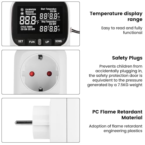 diymore All-Purpose Digital Temperature Controller Thermostat Fahrenheit Thermostat with Sensor (110-220V) ITC-1000F for Refrigerator Fermenter, Heate Blanket Temperature Controller