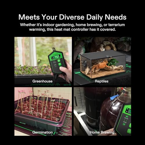 VIVOSUN Digital Heat Mat Thermostat Controller and Durable Waterproof Seedling Heat Mat 10" x 20.75" UL & MET-Certified Warm Hydroponic Heating Pad for Germination, Indoor Gardening