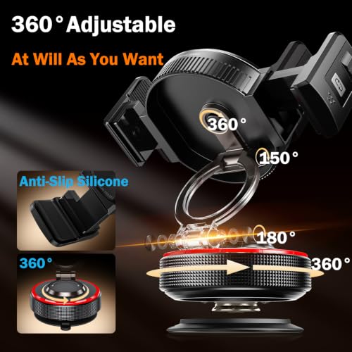 for Magsafe Car Mount, Magnetic Clip 2-in-1, Vacuum Gel Suction Cup