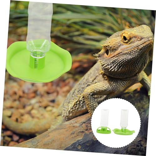 BESTonZON 2-Pack Reptile Feeding Dish Water Bowl Set Plastic Tortoise Food Holder Drainage Suitable for Lizards Bearded Dragons and Aquatic Pets