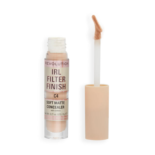 Revolution, Irl Filter Finish Concealer, Full Coverage, Oil-Free, Long-Lasting & Lightweight Formula, Infused With Hyaluronic Ac