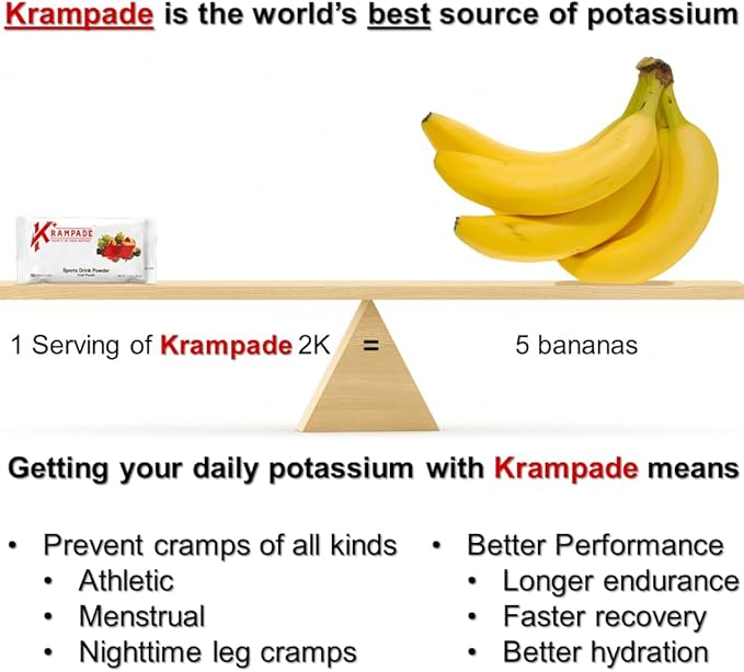 Anti-Cramping Potassium Replacement Sports Drink - 2K Fruit Punch Single Serve Colorless