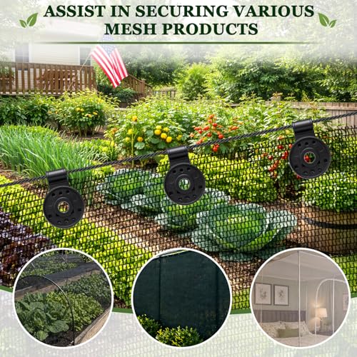 40 PCS Shade Cloth Clips, Plastic Shade Net Clips for Mesh or Thin Shade Fabric, Round Black Clips for Mesh Tarp, Bird Netting, Garden Netting and Sun Shade Cover