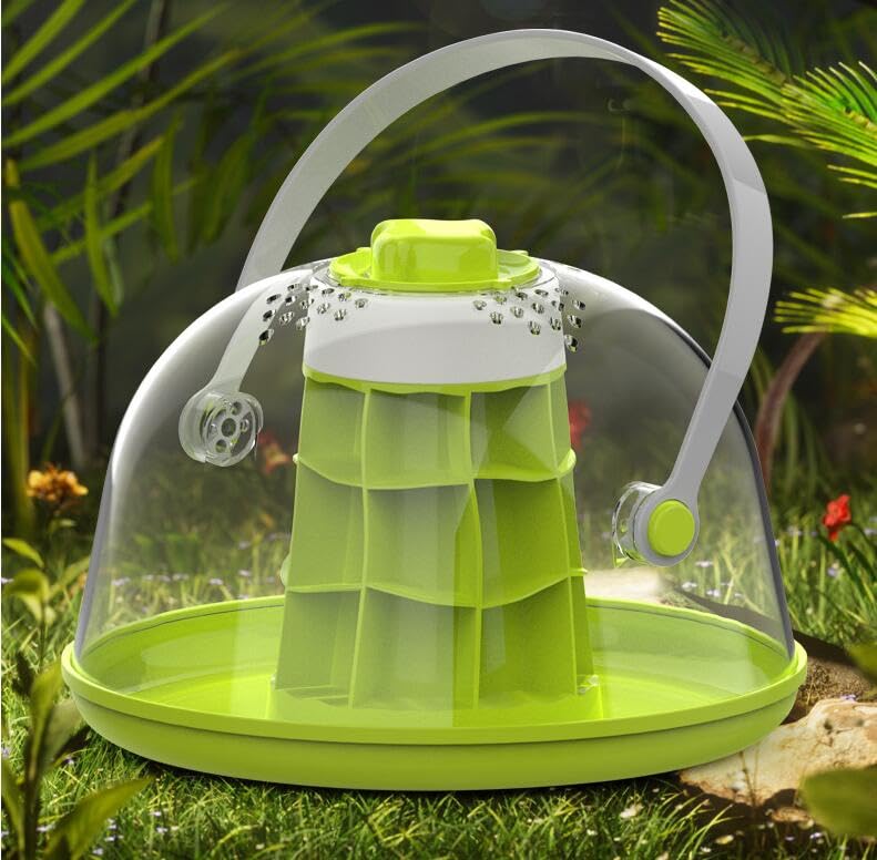 Snail Observation Terrariums Breeding Box, Round Snail Habitat Starter Terrarium Kit, Snail Feeding Box, Ideal for Snails, Beetles, Spiders, Small Reptile Insect Feeding bin Ecological Box