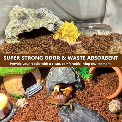 BNOSDM Reptile Soil Substrate,Natural Terrarium Bedding,Snake Bedding,Fluffy Reptile Tank Substrate for Tortoise Hermit Crab Tarantulas Lizards - color: 0.79gal