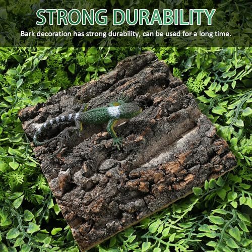 Totority Cork Bark Background 4-Piece Natural Cork Bark Sheets 3D Terrarium Backdrop for Bearded Dragon Gecko Lizard Frog Tank or Aquarium, Easy-Place Reptile Habitat Decor