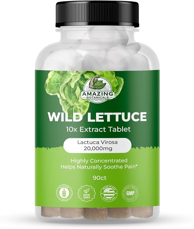 Wild Lettuce Extract Tablets 10X (90 Tablets) 2,000MG Each | Lactuca Virosa | Sleep Support | Helps Naturally Soothe Pain - 90 Count