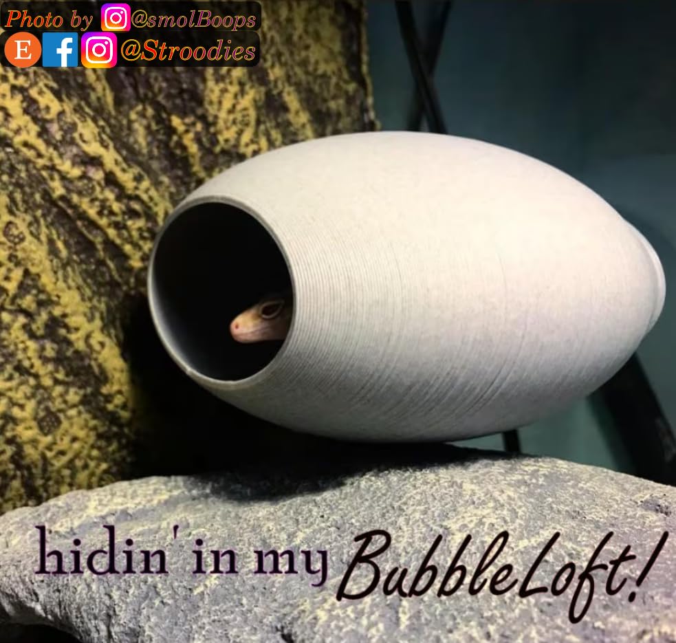 Stroodies Original Bubbleloft Hide for Arboreal Geckos | Especially Adult Cresties | Includes Suction Cups | (Marble)