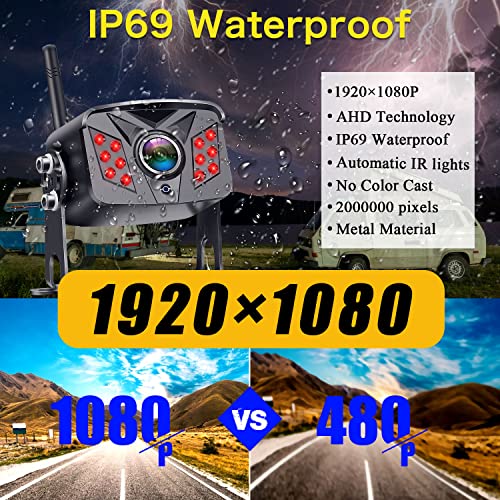 HD 1080P 7 inch RV Wireless Backup Camera: 15-Min Easy to Install - size: 7'' + RV Camera for RV