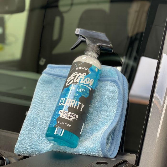Ethos Clarity V2 – Ceramic Glass Cleaner & Windshield Water Repellent | Streak-Free Auto Glass Cleaner for Car Windows, Mirrors & Tinted Glass | Hydrophobic Protection - size: 128 Fl Oz (Pack of 1)