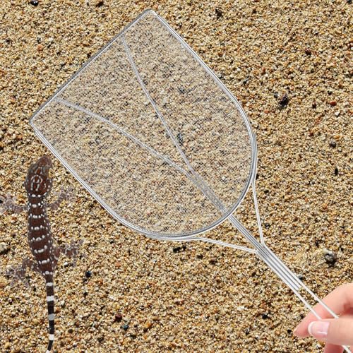Abaodam Reptile Sand Shovel Stainless Steel Sifter with Fine Mesh for Terrarium Substrate Cleaning and Waste Removal, Sturdy Sand Scoop for Tortoise, Lizard, Gecko, and Snake Habitat