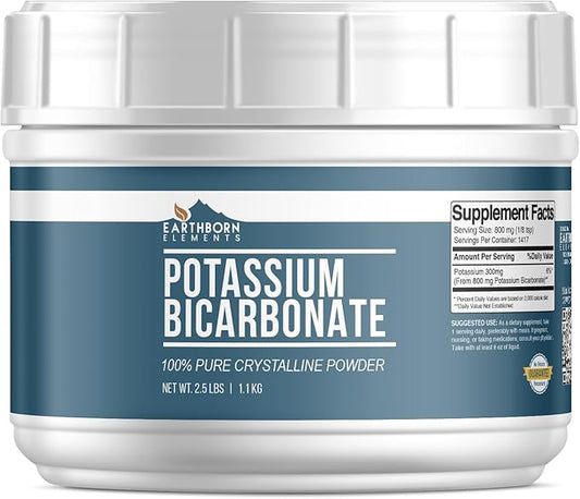 Earthborn Elements Potassium Bicarbonate (2.5 lb), Mess-Free Tub, Pure & Undiluted