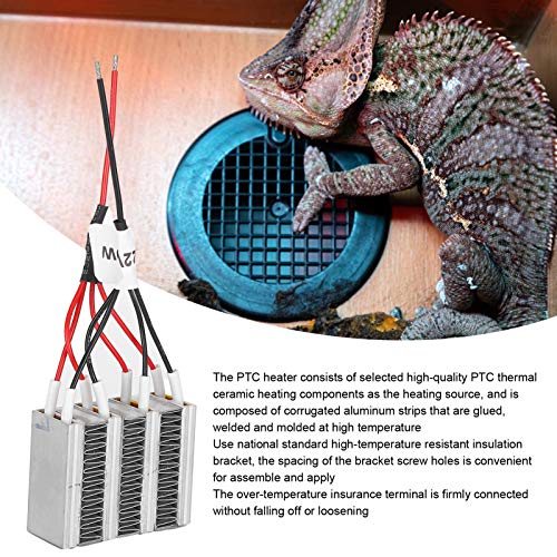 Reptile Heater, Pet PTC Ceramic Heater Insulated Aluminum Tube Constant Temperature Electric Thermostat for Reptile Snake Lizard Leopard Tortoise, Avoid Illness, No Light No Harm