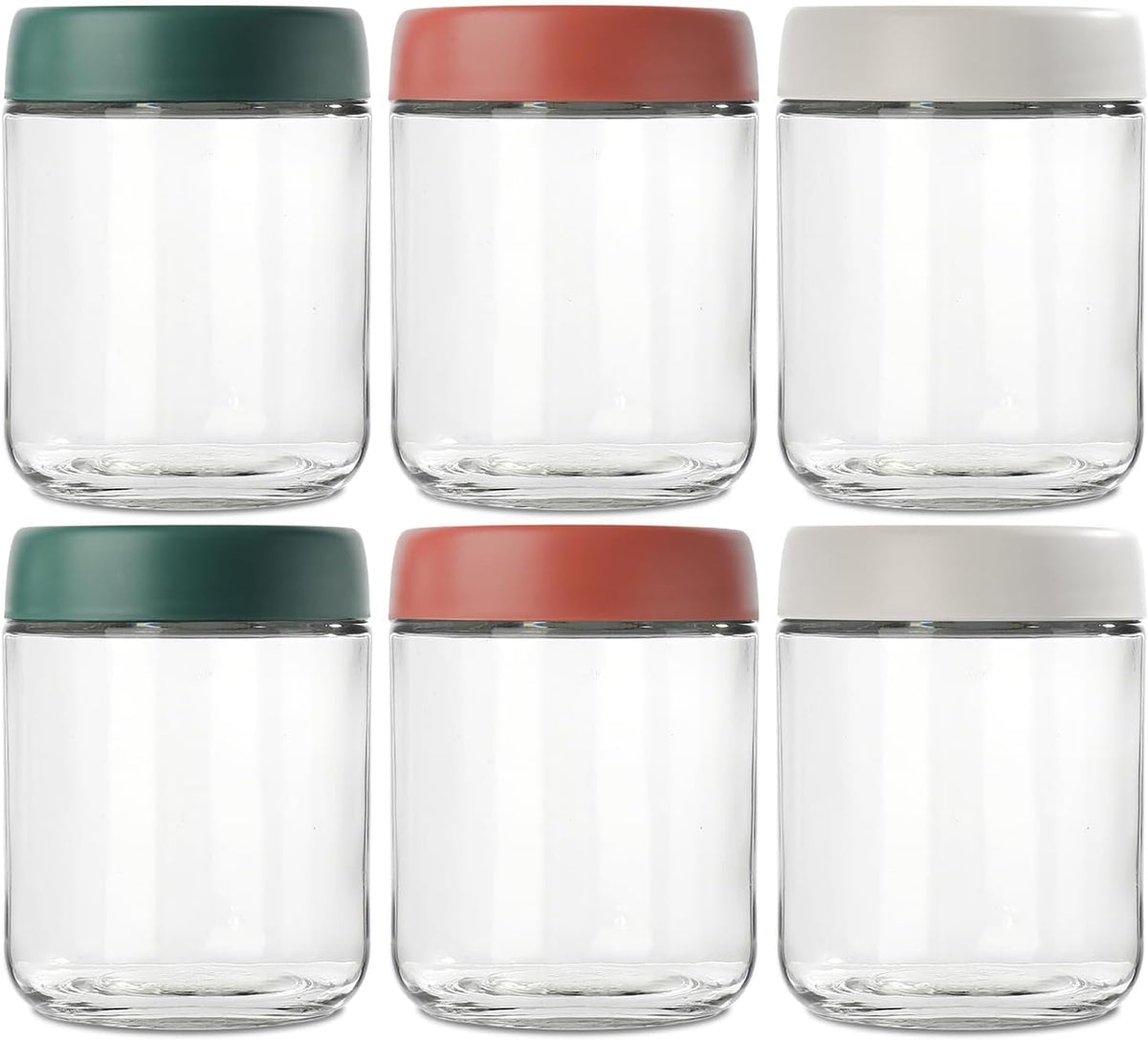 DIMBRAH Overnight Oats Containers with Lids,16oz Glass Jars with Lids - Set Of 4, Practical Oatmeal Container to Go, Chia Seed Pudding Jars, Baby Food Containers