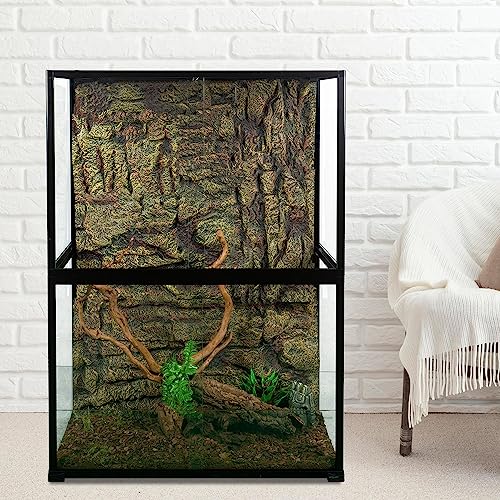 REPTIZOO 135 Gallon Glass Reptile Terrarium Tank, 36" x 18" x 48" Wide & Tall Reptile Terrarium, Chameleon Cage with Sliding Front Door Top Screen Ventilation, Easy Assembly - size: 36" x 18" x 48"