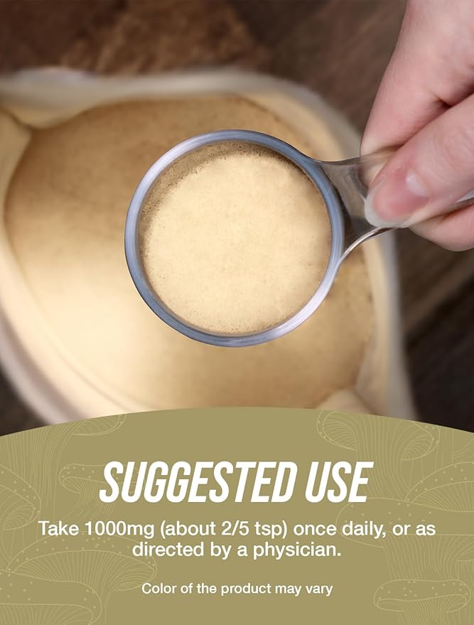 BulkSupplements.com Reishi Mushroom Extract Powder - Reishi Mushroom Powder, Supplement for Overall Well-Being - Gluten Free, 1g per Serving, 1kg (2.2 lbs) (Pack of 1)
