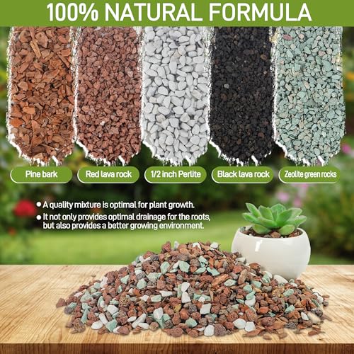 Bonsai Soil 10QT,Fast Draining Organic Potting Soil Mix Perlite,Lava,bark,Volcanic Rock,Green Zeolite,Premium Pre Mixed Bonsai Soil for Potted Plants - size: 10 Quart