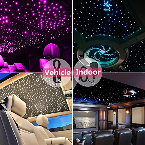 Twinkle 16W Bluetooth APP Control Fiber Optic Lights RGBW Music Sync Star Ceiling Light Kit for Car Home Indoor Interior Decoration Starlight Headliner 550 Pieces 0.03in 13.1ft