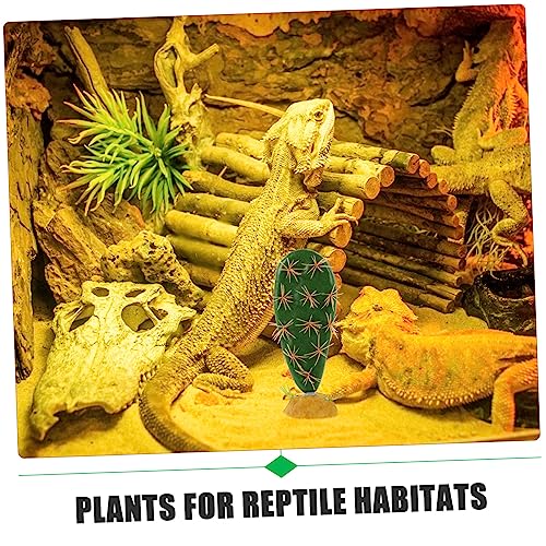 Reptile Plants for Habitat Fake Cactus Decor Plastic Resin Tank Plant Prop