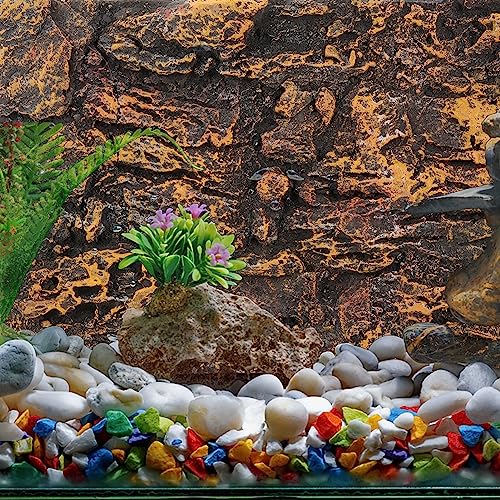 POPETPOP Background Rock Aquarium Background for Tank 3D Terrarium Background Reptile Enclosure Background Reptile Tank Background Boards Fish Tank Decorations Terrarium Wallpaper