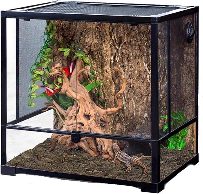 AWXZOM 2pcs Large Cork Bark Terrarium Background 15.7x11.9inch, Natural Cork bark for Reptiles Background Climbing Wall for Chameleons Lizards Turtle Beared Dragon Snake Reptile Tank Background