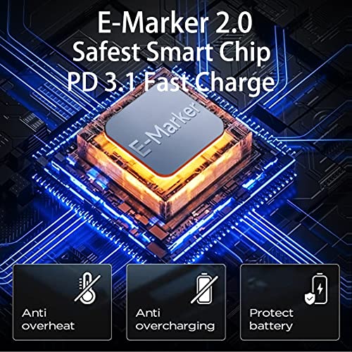 240W USB C to USB C Cable 4.9FT,PD 3.1 Type C to C 5A Fast Charging Cable Right Angle for MacBook Pro/Air,iPad Pro/Air/Mini,iPhone15/15Pro/15Plus/15ProMax,Samsung S24/S23/S22,Surface Book2,Pixel