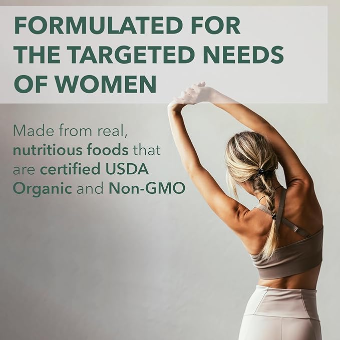 PlantFusion Organic Multivitamin for Women - One Daily Whole Food Blend Women's Multivitamin - Vegan, Non-GMO, Gluten Free & Dairy Free - 30 Tablets (1 Month Supply)