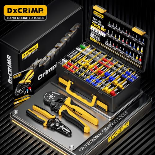 Hex Ferrule Crimping Tool Kit AWG 24-4 Wire Ferrules 32 Sizes
