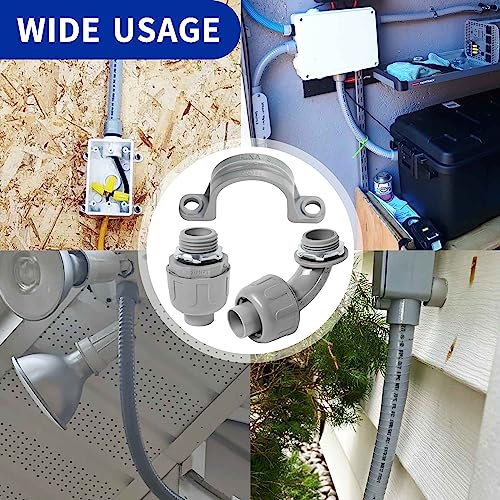 (3/4" Conduit Parts 60 Pack) Yariwiz 3/4 PVC Electrical Conduit Fitting Plastic Liquid Tight Conduit Connector Kit, Include 20 Conduit Couplings, 20 Conduit 90 Degree Elbows and 20 Conduit Straps - style: 3/4" Part Kit-60 Pack