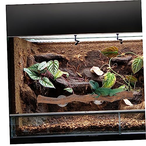 Reptile Climbing Branch Suction Cups Natural Grapevine Wood Lizard Toy for Terrarium Decor for Bearded Dragons and Geckos 12-inch Length