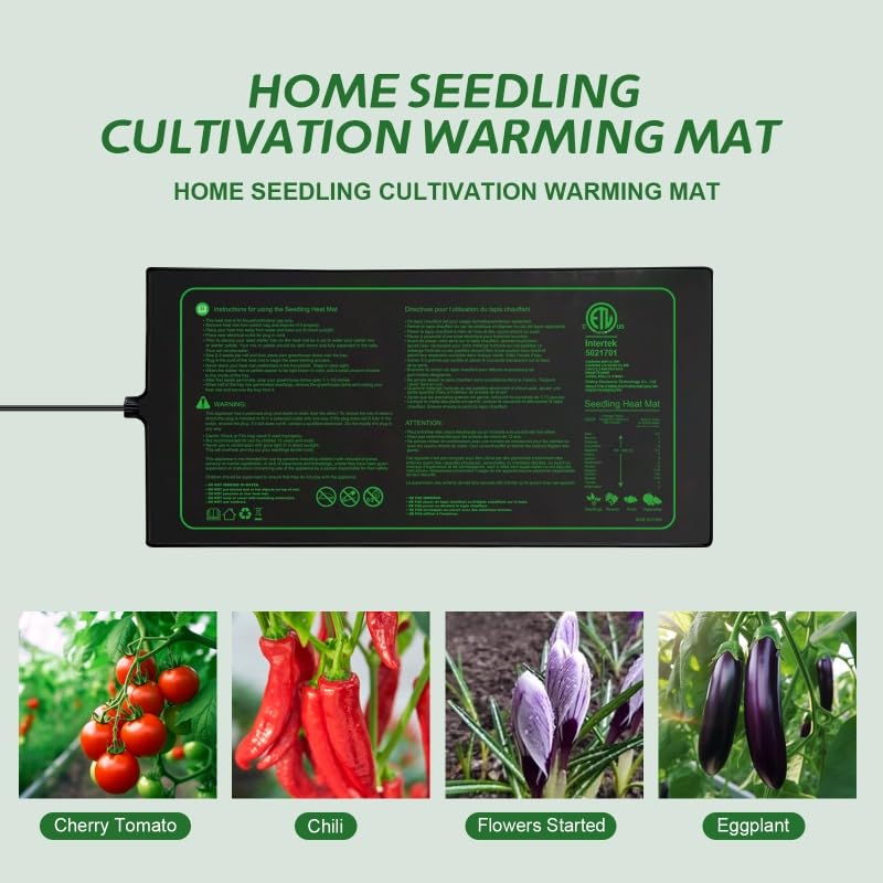 4in1 Seedling Heat Mat,Warm Hydroponic Heating Pad for Indoor Seed Starting,Brewing and Greenhouses,Durable Waterproof Germination Station Heat Mat (20" x 10"- Heat Mat) - style: 4in1-4PK-20" x 10"- Heat Mat