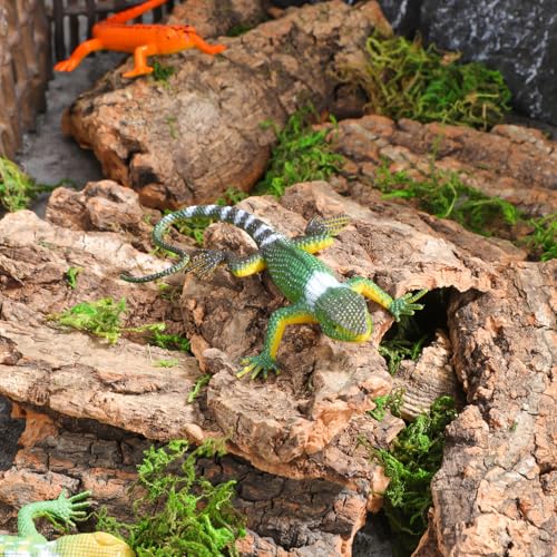 14Pcs Natural Cork Bark Reptile Bark Decor and Hideout 5.11X2.95In Climbing Platform for Leopard Gecko Snake and Lizard Habitat Accessories