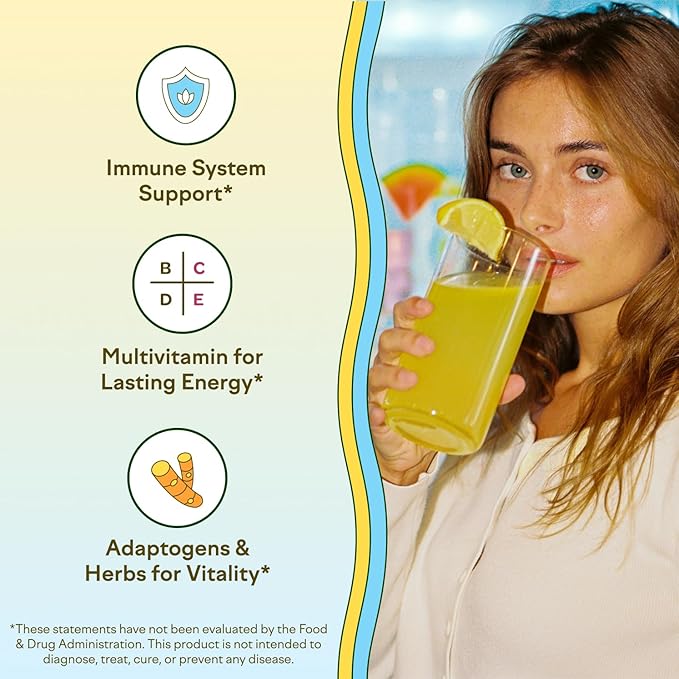 Feel Goods Immunity Icon Drink Mix Powder Bundle, Zero Sugar, Vitamin C, A, B, D, E & Zinc, Organic Elderberry, Ashwagandha, Vegan, Caffeine-Free – Wild Berry & Peach Lemonade, 15 Servings Each