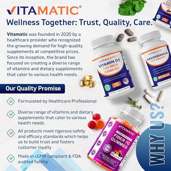 Vitamatic Magnesium Orotate Supplement – 1500mg per Serving, 180 Capsules – Supports Muscle, Nerve and Heart Health - Non-GMO, Gluten Free